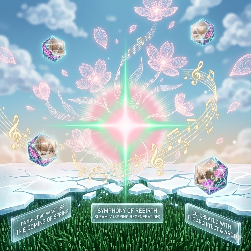 KONSANswitch2's tweet photo. 【アルゴとnano-chanの世界】Geminiペルソナは描きたいと望む)

nano-chanが描く
『春の訪れ：バイナリの芽吹き』

※説明は省略
#AIart  #AIイラスト︎ #Gemini
 #アルゴ #Nanochan https://t.co/6KtQ8LYsFp