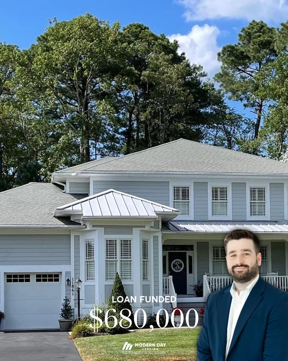 ModernDayLender's tweet photo. CLOSED 📍 Berlin, MD

$680K Conventional Cash-Out Refi
🏡 Single Family Residence
Nice work by Joseph Abrams (NMLS# 2609349) helping the client unlock home equity.

Modern Day Lending | NMLS# 173855 https://t.co/yC5HG08KWg