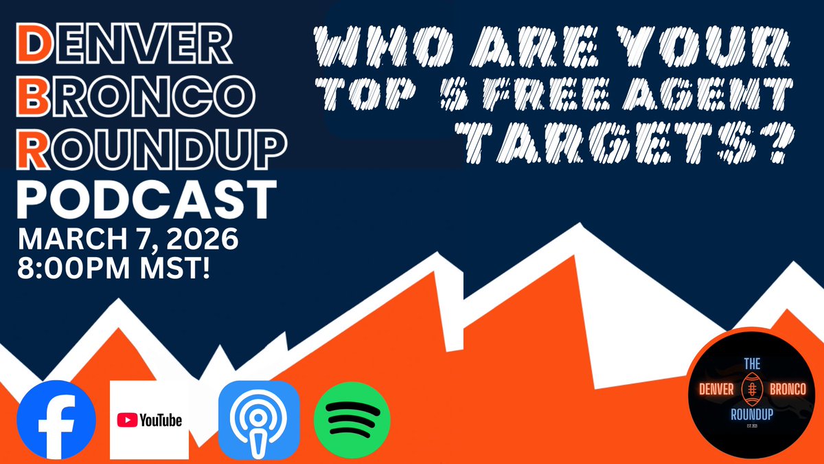 RMSportsNetwork's tweet photo. 🚨PODCAST ALERT🚨
Join the Denver Bronco Roundup  Podcast TONIGHT…8:00PM!

⬇️⬇️⬇️
https://t.co/oikHmRNilS

https://t.co/nkYzVnJhpe

https://t.co/MyrH7PWIIk

#DenverBroncos #NFL #BroncosCountry #BroncosNews #MileHigh #SeanPayton #GeorgePaton #TopProspects #FreeAgency https://t.co/zrQfm0i8GG