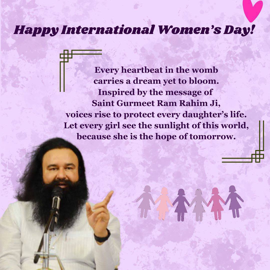 Pritpal77777's tweet photo. Dera Sacha Sauda has a contribution in women's empowerment, with the inspiration of Saint Gurmeet Ram Rahim Ji,many works have been done to make women self-reliant &amp; respected, such as banning female feticide, stopping child Marriage etc #InternationalWomensDay2026
#WomensDay https://t.co/OB6YzGTGyv