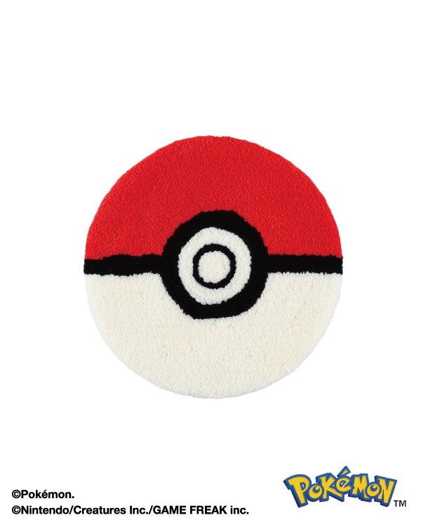 【MIYOSHI RUG × Pokemon】モンスターボールラグ モンスターボールデザインの椅子用ラグマット。MIYOSHI RUG Pokémon