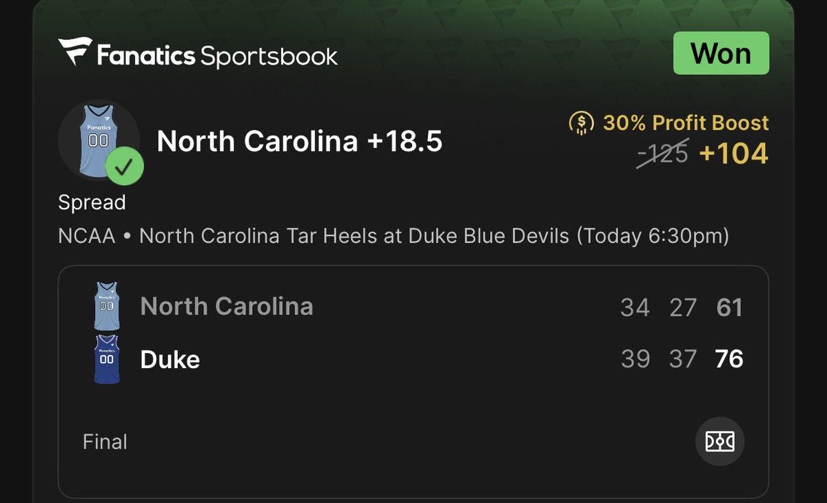 _GGBETZ_'s tweet photo. BANG🔥🔥🔥 
POTD smacks. Second half got a little sketchy but North Carolina kept it close and finished it us out with a solid 4-1 day 💰💰💰 https://t.co/h38zamodrK
