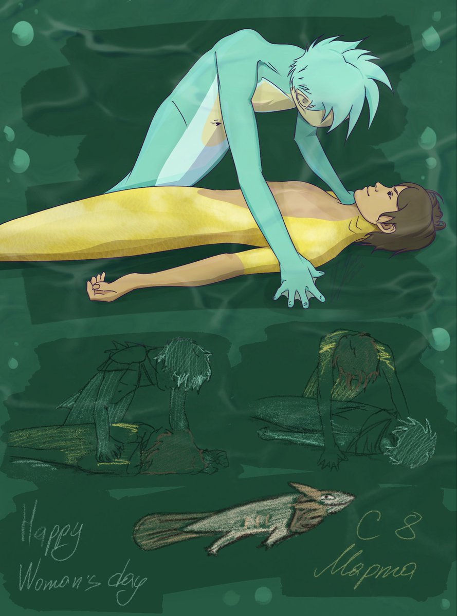 MMoz_art's tweet photo. All my old fanarts with Kappa and Siren
First from 2025, then 2024 and a dummy sketch from 2025 
#castleswimmer https://t.co/Pi4sNRTIMR