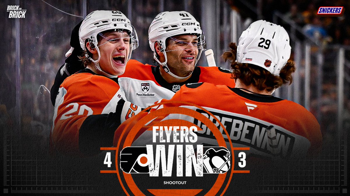 ✅️ Victoire 4-3 TAB vs Penguins 💪

Franchement beau match ! Nos jeunes ont du talent, Bump 1er match au top 🤩, ça a bien combiné 👌, c'est ça qu'on veut voir. C'était loin d'être parfait, ça manque de tirs mais ça joue !
Tippett, Bump, Barkey 🎯
TAB : Zegras 🎯
#LetsGoFlyers