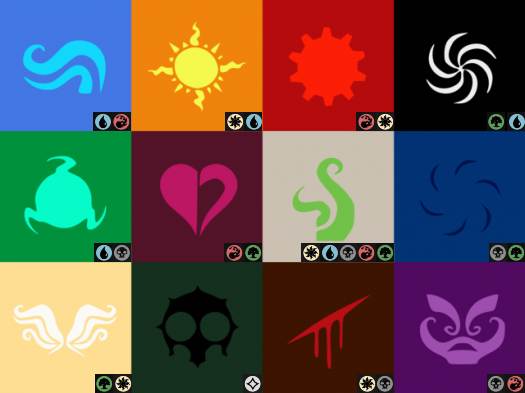 As someone into both MtG and Homestuck, I'm curious as to how people think the color pairs line up with the particular aspects. 
Here are my personal ideas for fitting combinations. (Cheating a little by including colorless and 5 color, but eh, why not?)