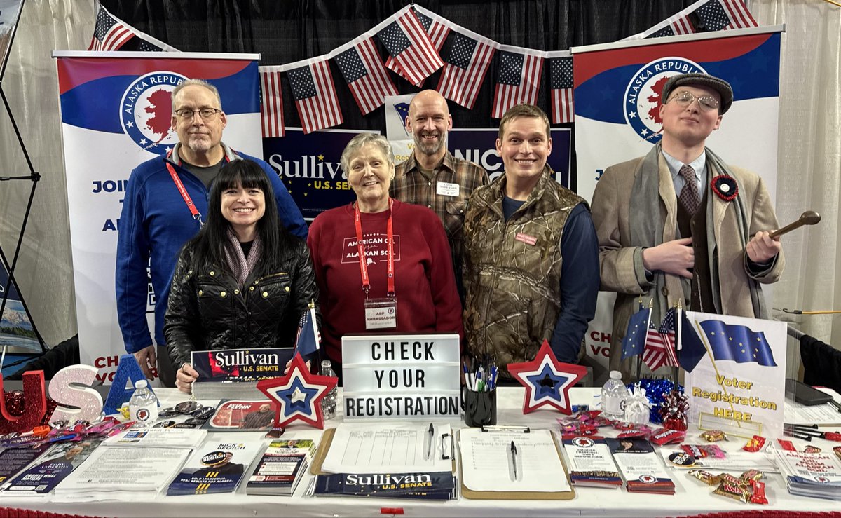 ChairWarfield's tweet image. Great day at the Great Alaska Sportsman’s Show! Thank you to all of our volunteers, and thank you to @DanSullivan_AK and the lovely Julie Sullivan for coming down and meeting with wonderful Alaskans. Day three tomorrow. See you there!

🇺🇸 Alaska First. Always.