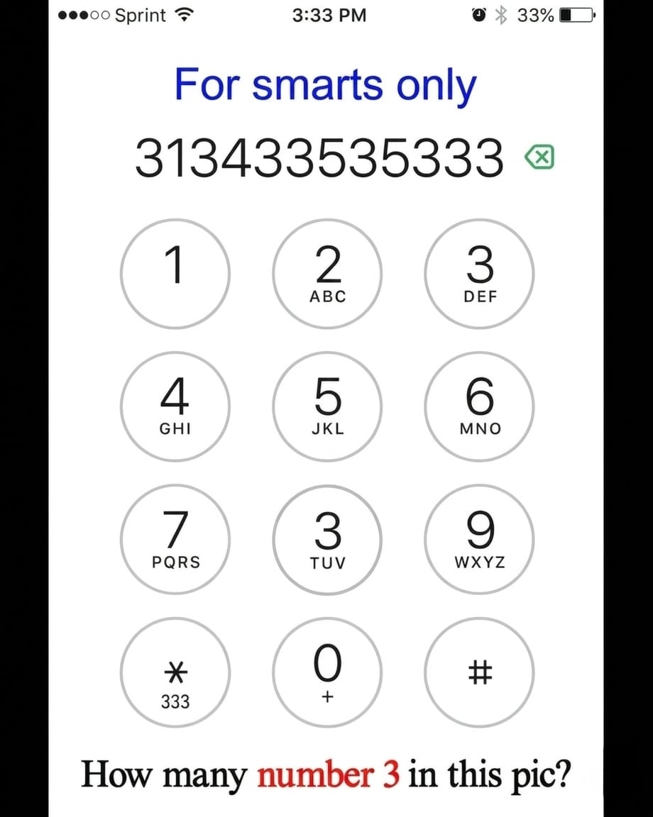 Sidra12781's tweet photo. How many number 3? https://t.co/mcrlGVvA7T