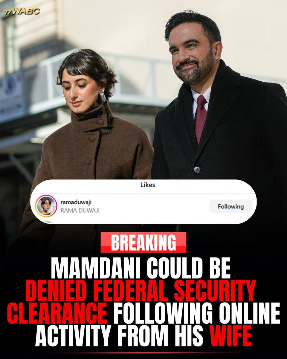 NEW: Zohran Mamdani could face issues obtaining federal security clearance following scrutiny over past social media activity from his wife.

Photo via nycmayorsoffice