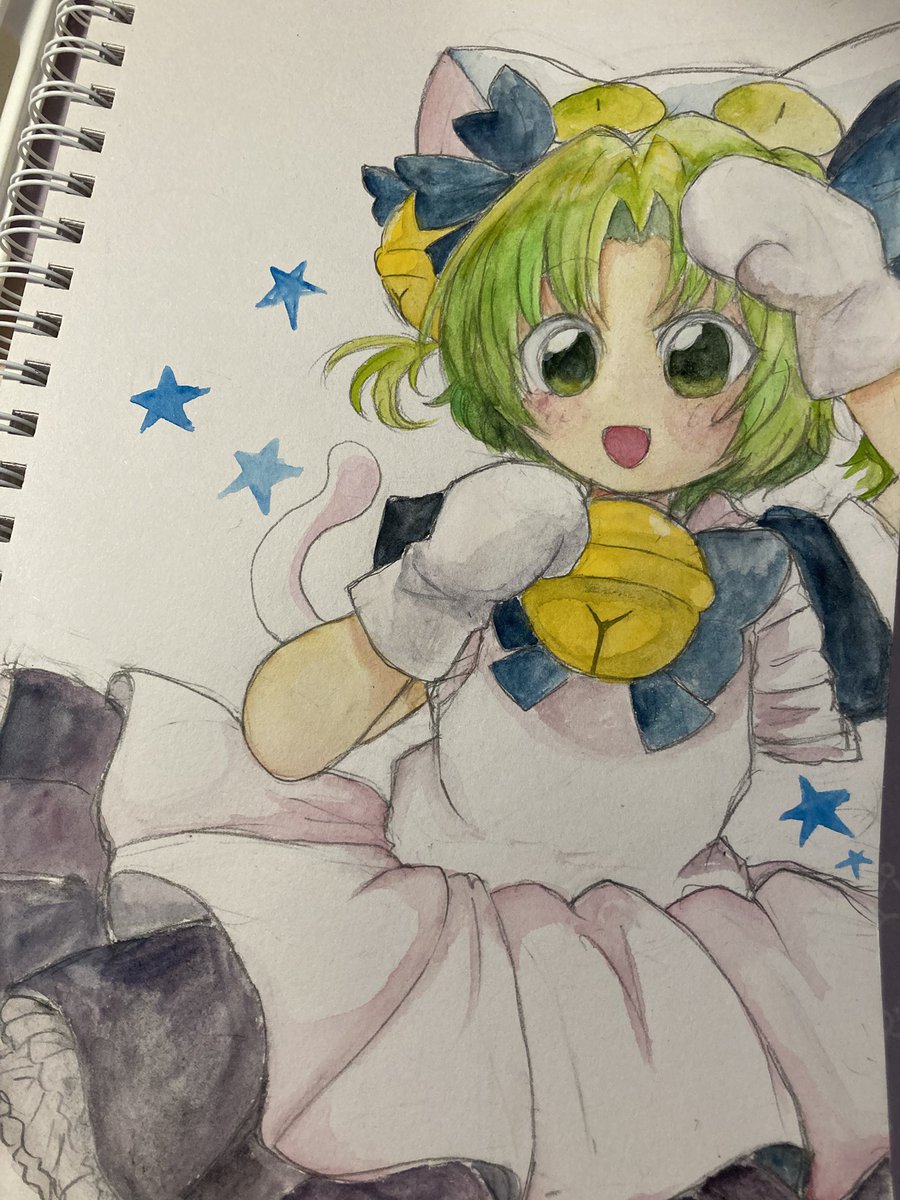 久しぶりので〜じこ！
水彩画は楽しいにょ
#でじきゃらあーと #デ・ジ・キャラット