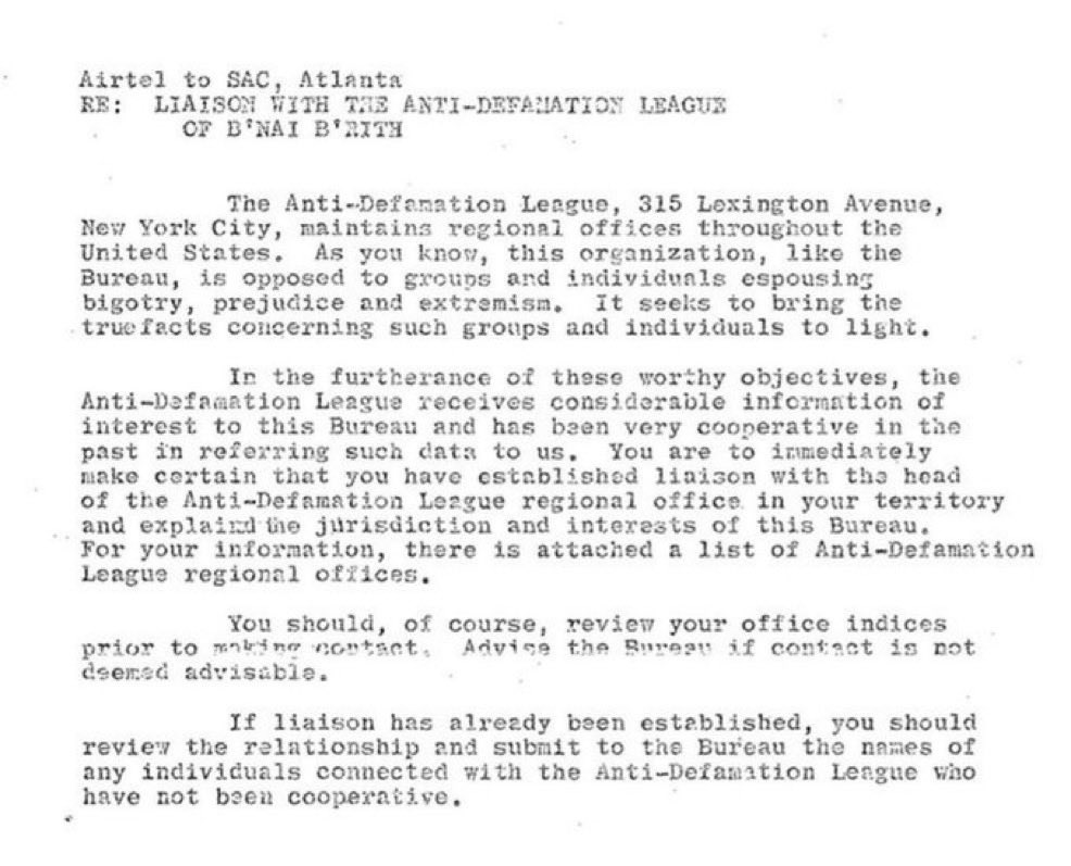 This is incorrect. The FBI has been going after “White supremacist” for decades because they are a direct threat to Jewish power. The FBI and the CIA have been under Jewish power for quite some time. The document below from 1968 instructing FBI offices to establish liaison with