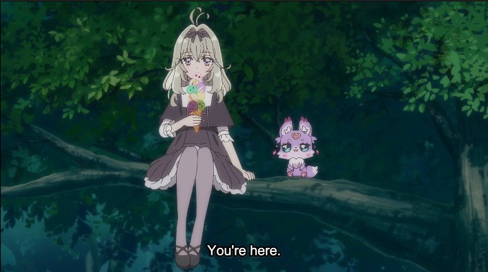 LMAO NOT LULUKA IN A TREE WITH HER FUCKING ICE CREAM???????????????????????????????? SHE REALLY JUST GOT ICE CREAM AND CLIMBED A TREE I'M SOBBING

#precure