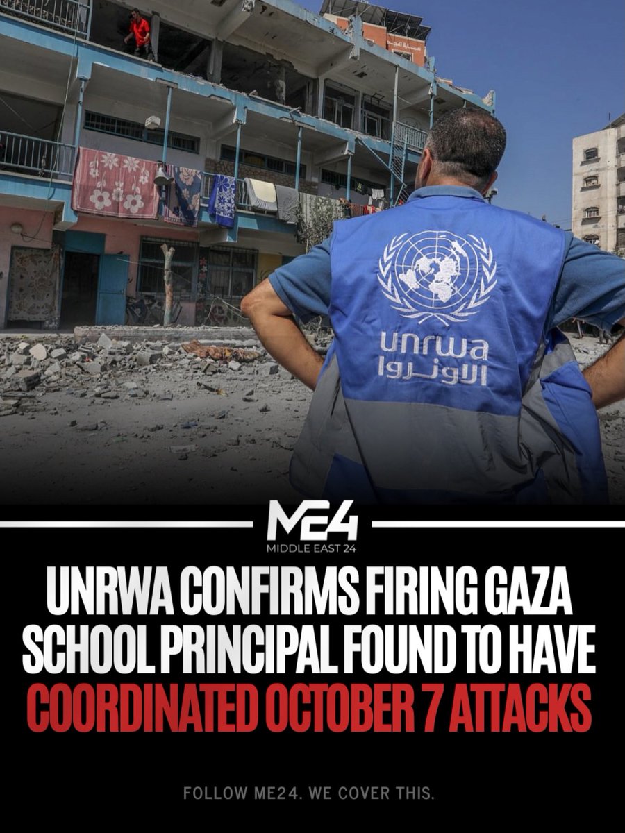 TheJewishAlly's tweet image. UNRWA Confirms Firing Gaza School Principal Found to Have Coordinated October 7 Attacks

📍Gaza, Palestinian Territories

UNRWA confirmed it terminated the appointment of Gaza school principal Hafez Mousa Mohammed Mousa on August 20, 2024, following an internal investigation. A