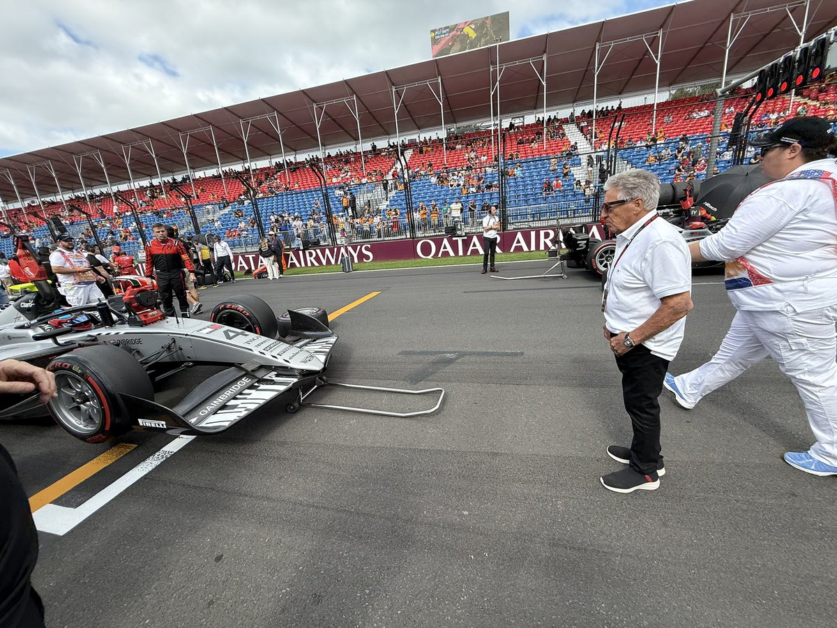 BryanHerta's tweet photo. When THE GOAT @MarioAndretti is there to support you for your F2 debut @ColtonHerta https://t.co/wCYN9QwyV2