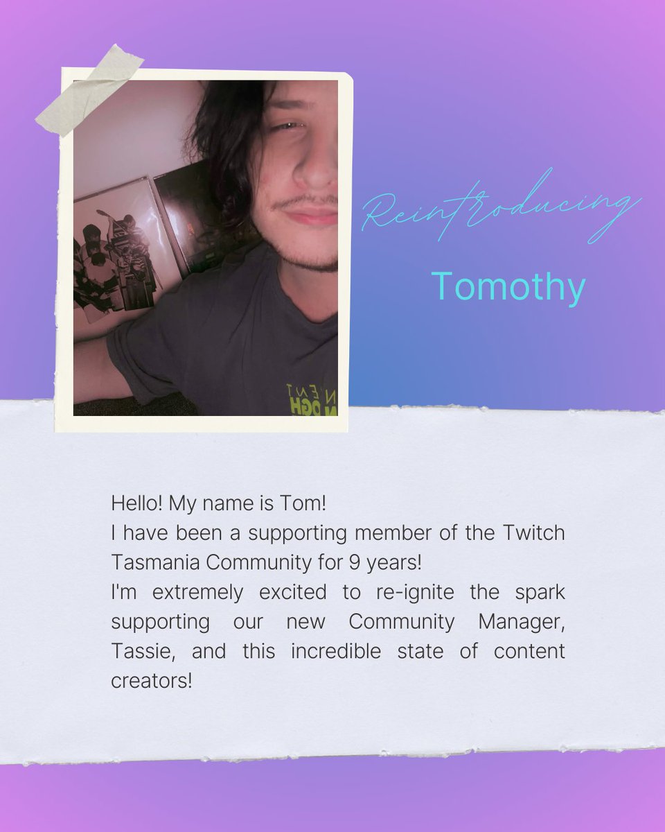 Hello! My name is Tom!
I have been a supporting member of the Twitch Tasmania Community for 9 years!
I'm extremely excited to re-ignite the spark supporting our new Community Manager, Tassie, and this incredible state of content creators!