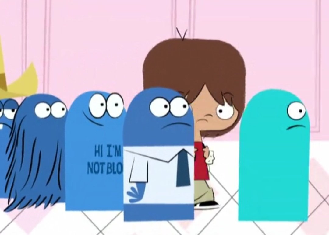 bunnyuelos's tweet photo. I hope that the new show reveals that the original Bloo was killed in a tragic accident and to cope, Mac replaced him with the aqua one from that one episode. He can pretend all he wants, but he can never move on from the death of his best friend #cartoontheory https://t.co/lc0nUiKa63