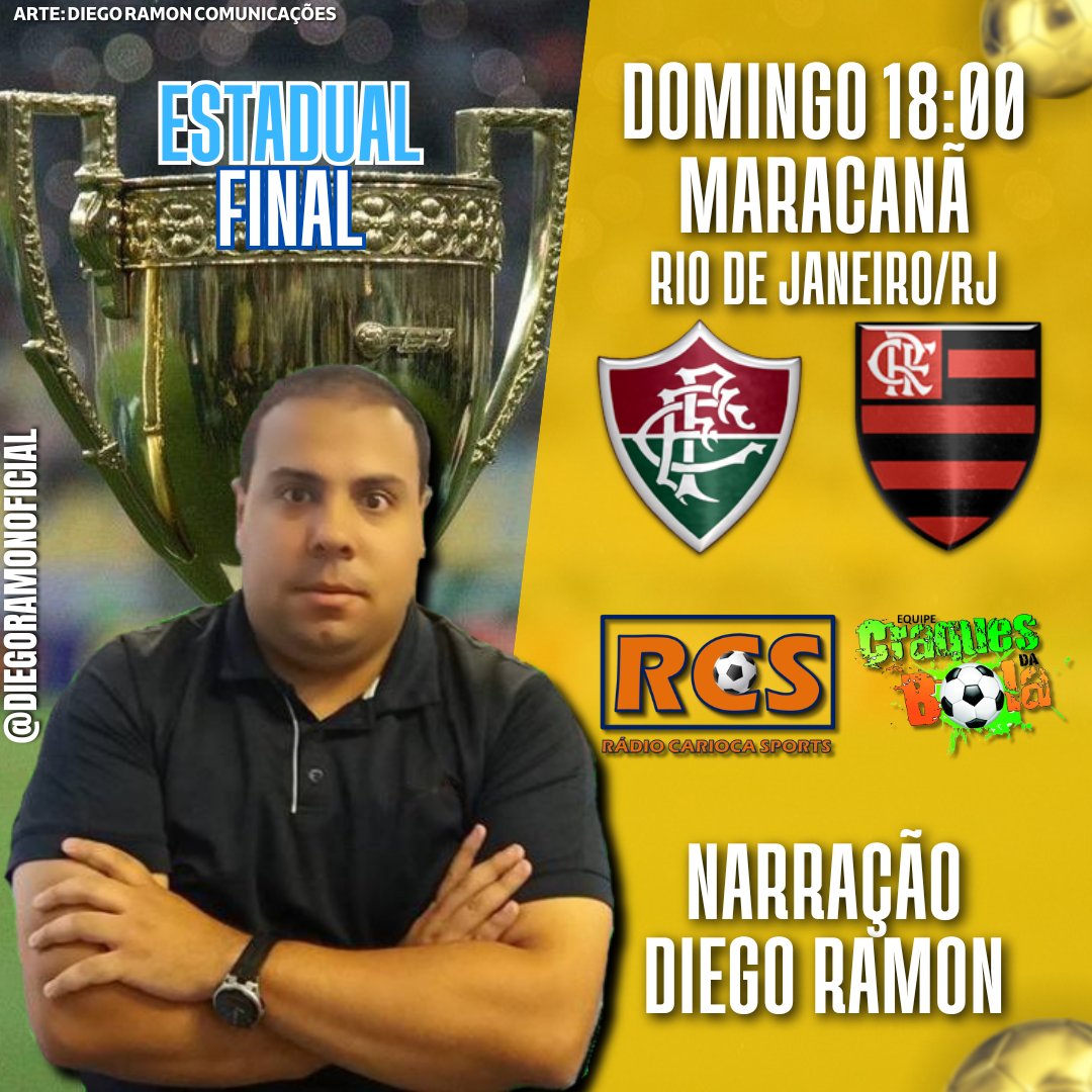 Neste domingo, estarei contando a história de mais uma decisão. #Fluminense x #Flamengo, pela Final do #CampeonatoCarioca.

18:00, pela Rádio Carioca Sports. Não perca!

cariocanoticias.com

youtube.com/@radiocariocas…