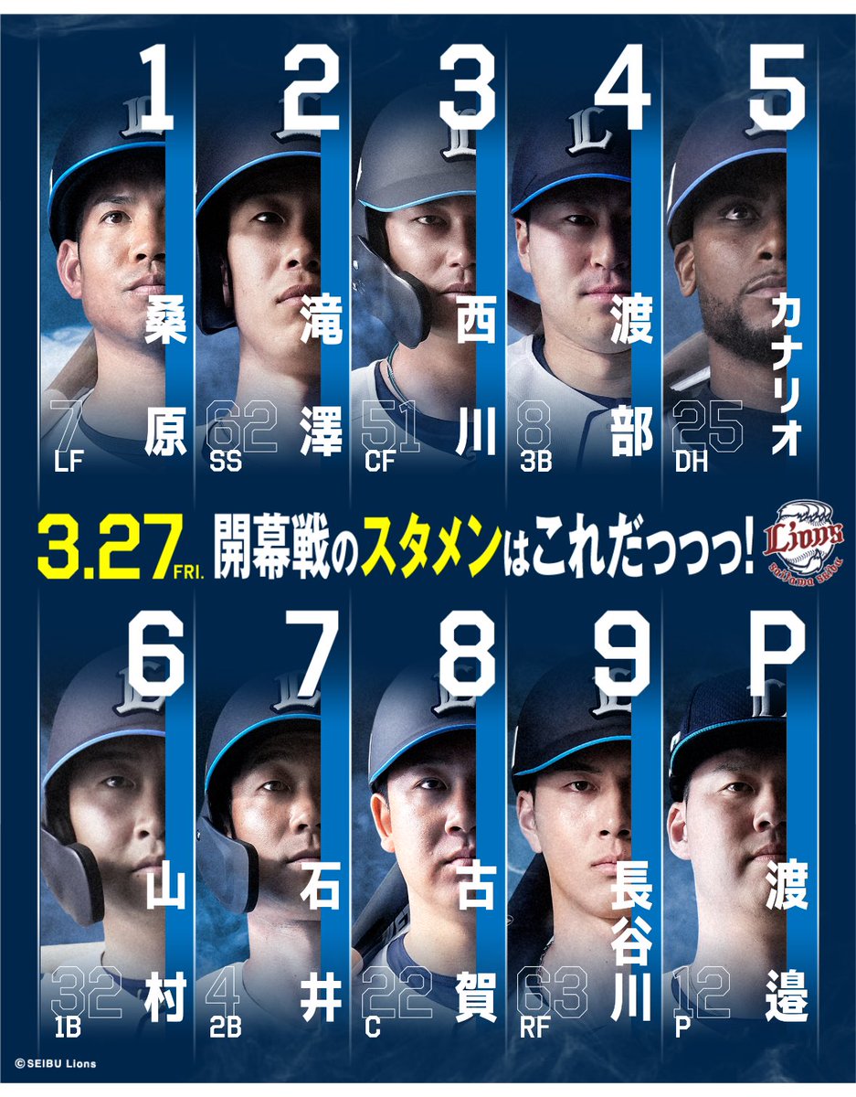 seibulions_'s tweet photo. #ライオンズ開幕スタメン https://t.co/24ia8TuU9Z