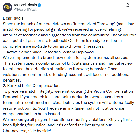 Marvel Rivals Intel tweet media