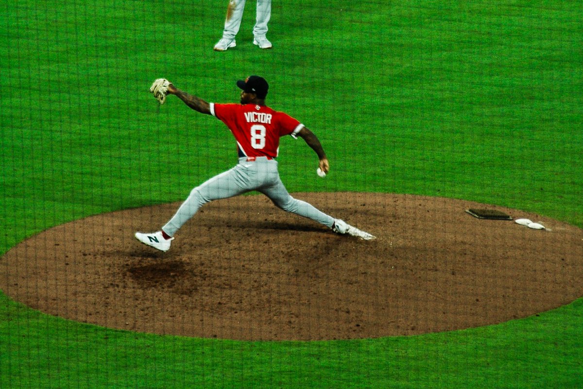 ExtraInningsUK's tweet photo. Najer Victor is a 24-year-old from the USVI 🇻🇮. In his @GB_Baseball debut, he struck out Aaron Judge, Bryce Harper, Gunnar Henderson, and Roman Anthony. Welcome to the big dance, kid! @WBCBaseball #WorldBaseballClassic #WBC2026 #BritishBaseball #SendHimVictorious https://t.co/nXmjK6UIyE