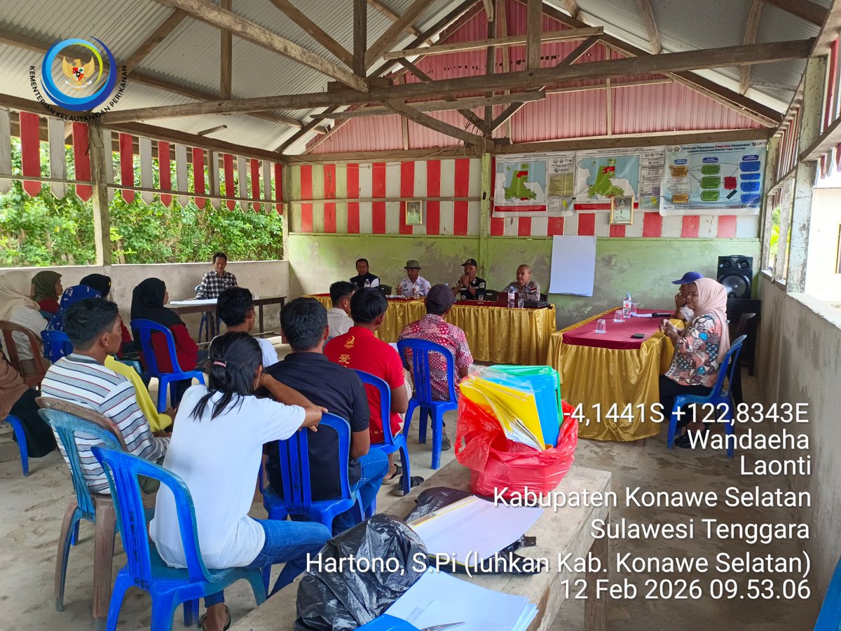 Hartono44759248's tweet photo. Kamis (12/02/2026) luhkan Kab. Konawe Selatan, Sosialisasi Program Laut Untuk Kesejahteraan (Lautra) Tahun 2026 pada KUB Muara Jaya Ds. Wandaeha, Kec. Laonti, Kab. Konawe Selatan, Prov. Sulawesi Tenggara
@Luhkonsel
#brpbap3maros
#ekonomibiruuntukindonesiaemas https://t.co/oh03w6ARYP