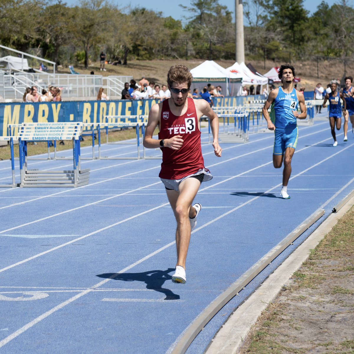 FloridaTechXC's tweet photo. Wins are stacking up! 🤫

Individuals Bessi and Johnson took first in the 400m and 400 hurdles! The 4x400 relay team of Roberts, Johnson, Oguma, and Bessi cut .6 seconds from their already school record set last week! Overall 10 top-10 finishes at the Eagle Invite!

#GoPanthers https://t.co/aXNXnmIe7h