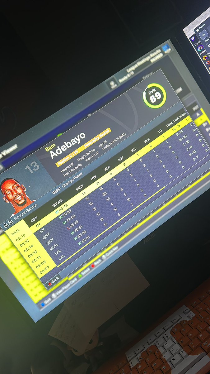 brev_lightskin's tweet photo. Won the finals in my online 2k league Bam was clearly the Finals MVP yet they gave it to D Book and I’m so confused lol https://t.co/oahYX6cd6N