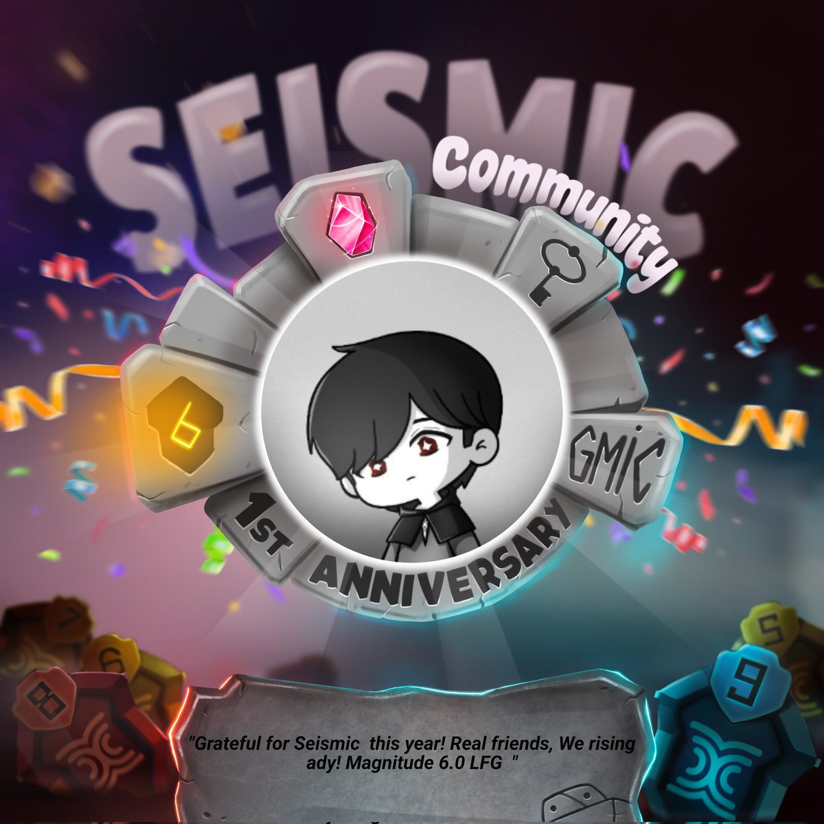 Gmic <a href="/SeismicSys/">Seismic</a> fam

I still remember dropping into the Discord back in April, curious but quickly falling in love with the organic energy and amazing people here. 

Fast forward to celebrating the 1-year anniversary of our Discord watching this little family grow into a strong,
