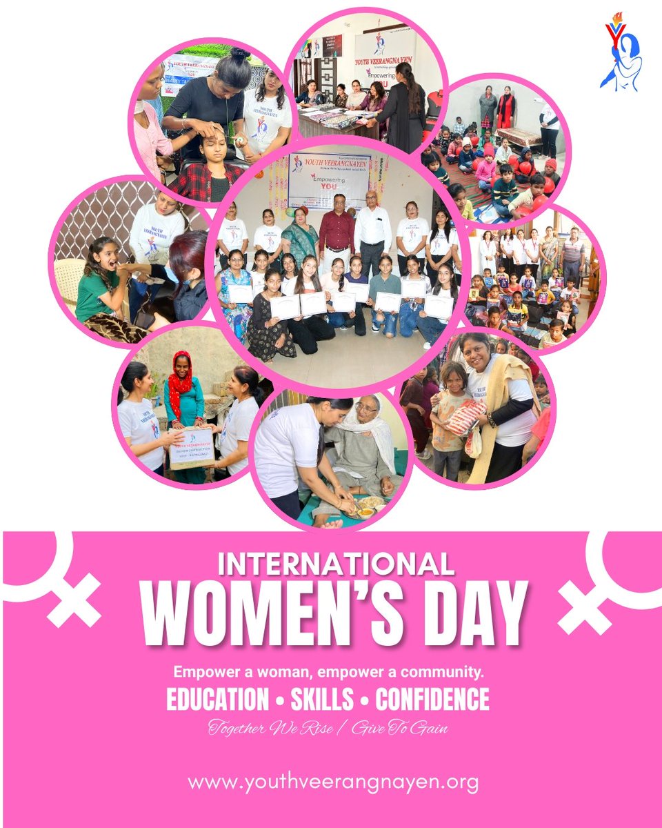 Yveerangnayen's tweet photo. When we give a woman opportunity, we empower an entire community. 
At Youth Veerangnayen NGO, we believe in giving education, skills, and confidence can transform society.
Give To Gain — Together We Rise!
#InternationalWomenDay #InternationalWomensDay2026 #IWD #YouthVeerangnayen https://t.co/LXrRp5k1Kt