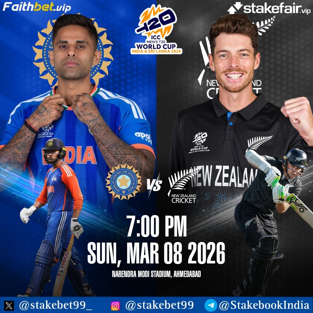 Class meets passion in T20 World Cup final as Kiwis take on host &amp; unstoppable Indian side in the finals. Will India get the title or NZ will?

-Who will have best economy &amp; MOM.
-Follow us &amp; tag 3 friends.
-2K for the winner🏆✅

(Answers from Pvt Acc won't be valid)