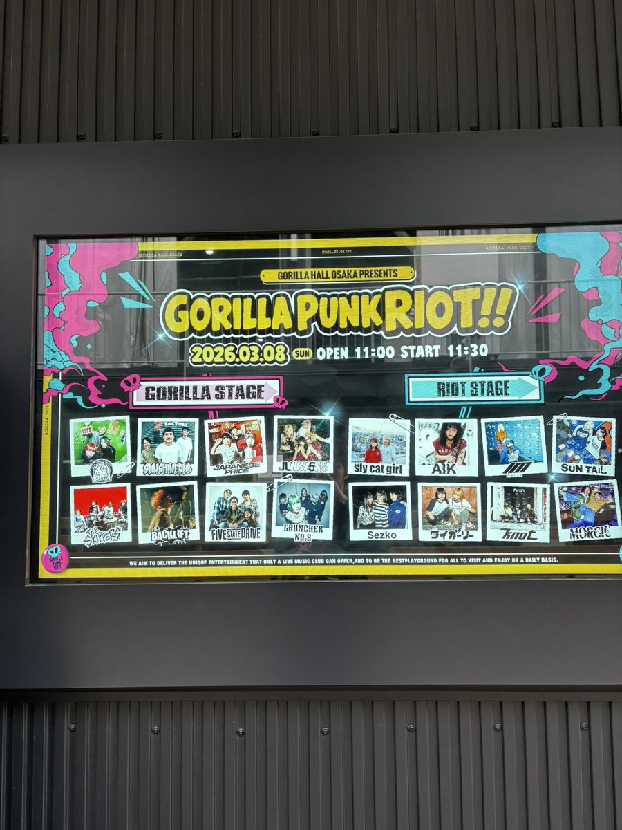 polysickeita's tweet photo. 本日はこれ！！！！
ゴリラホール GORILLA PUNK RIOT!!
THE SKIPPERSが2ドリ1000円破格です。
今日は先週より予習したからはしゃぐ！ぞ！ https://t.co/xCuajEVhZB