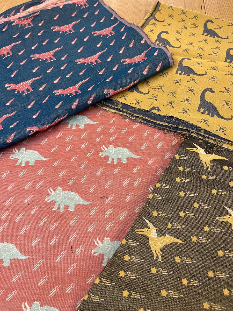 夢のような景色🦕

子供の頃恐竜図鑑を見てワクワクした気持ちを思いだします。

なかでもやっぱり心に残ってるこの4種の恐竜達

みなさんの心に残ってる恐竜はありますか？🦖

Banshu-ori textile woven in Japan.