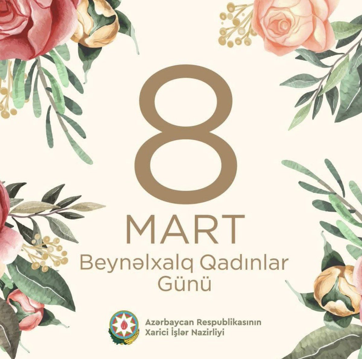 Əziz  xanımlar,
Sizi 8 Mart Beynəlxalq Qadınlar Günü münasibətilə səmimi qəlbdən təbrik edirəm. Sizlər ailələrinizin dayağı, cəmiyyətimizin inkişafına töhfə verən dəyərli xanımlarsınız.
Bu əlamətdar gün münasibətilə sizə möhkəm cansağlığı, xoşbəxtlik və uğurlar arzulayıram.