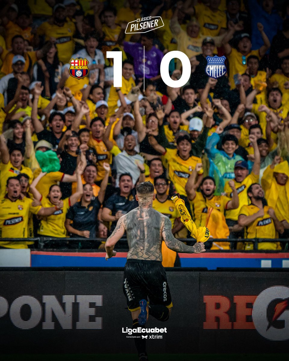 🟡#BarcelonaSC gana el clásico del Astillero, contra un Emelec con pocos partidos pero que llegó bastante al arco de Contreras, el Ídolo debe mejorar de cara al duelo ante Botafogo en Brasil🇧🇷