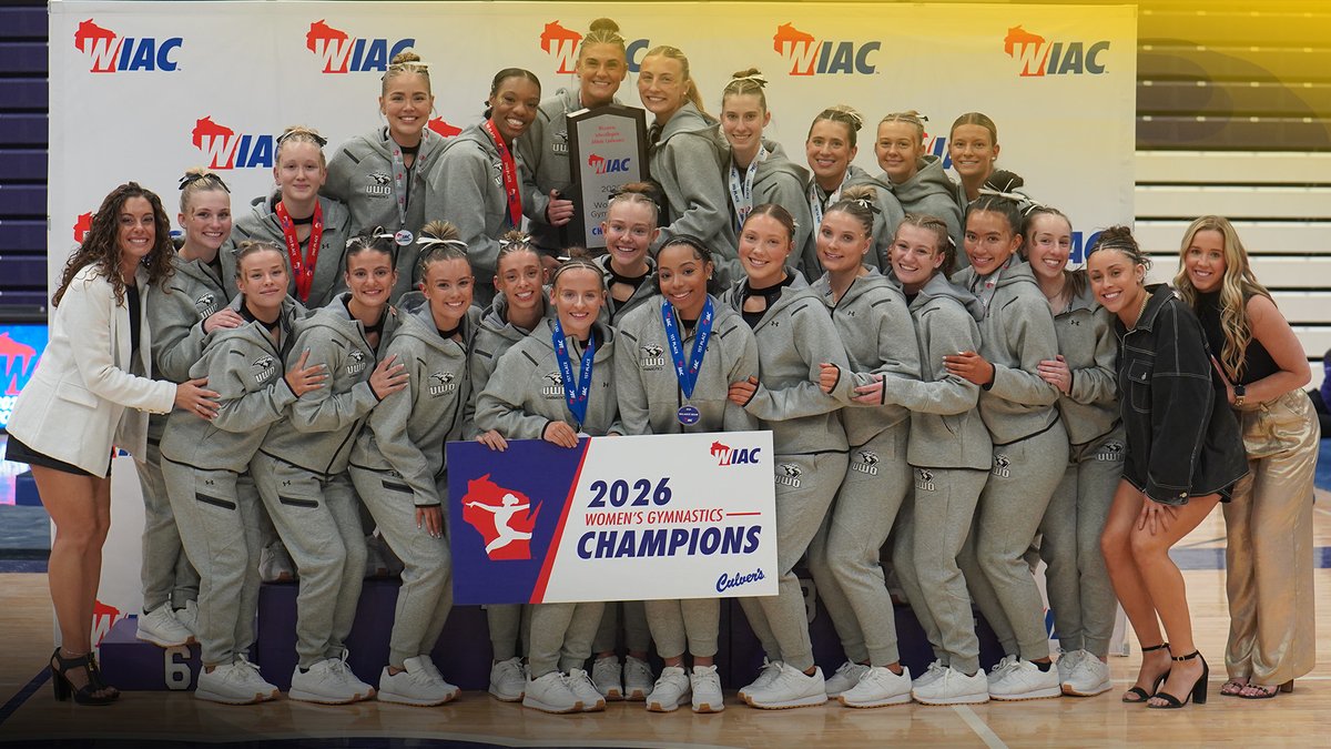 wiacsports's tweet photo. #WIACGYM | @UWOshkoshTitans wins their sixth straight WIAC Women's Gymnastics Championship/NCGA West Regional (pres. by Culver's)! It is the 20th conference title in program history!

#ExcellenceInAction
#ncaaGym https://t.co/48G8kMO9mW