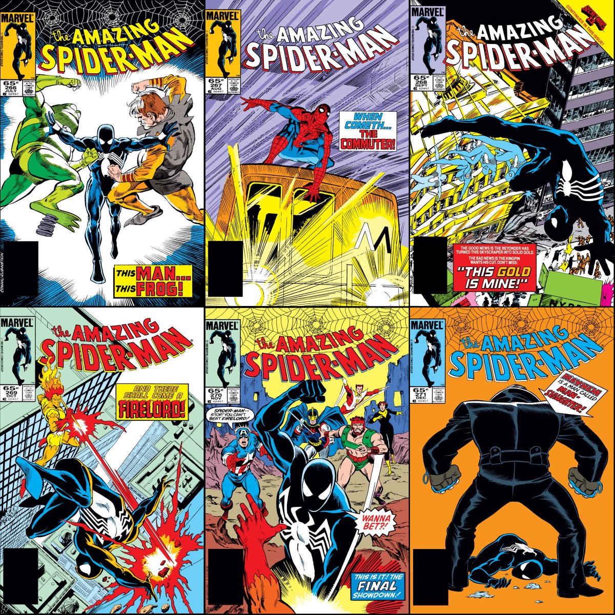 The Amazing Spider-Man #266-271 cover dated July-December 1985.