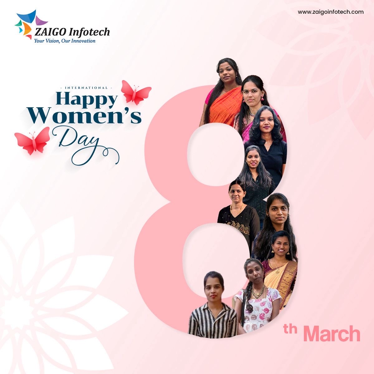 Empowering ideas, inspiring innovation, and shaping the future today we celebrate the incredible women who make it all possible. 💜✨

Happy International Women’s Day to the amazing women of Zaigo who drive creativity, strength, and success every day. 🌸

#WomensDay #WomenInTech