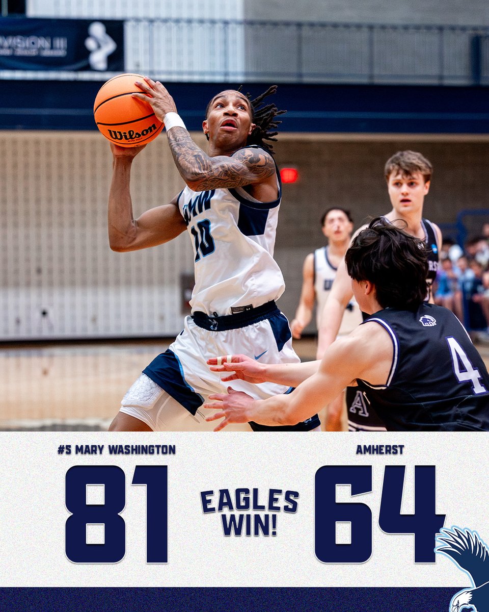 𝐒𝐰𝐞𝐞𝐭 𝟏𝟔 𝐛𝐨𝐮𝐧𝐝 😤

No. 5 <a href="/UMW_Basketball/">UMW Basketball</a> is headed to the Sweet 16 for the second consecutive season!

#GetDirtyGoWash 🦅 x #d3hoops 🏀