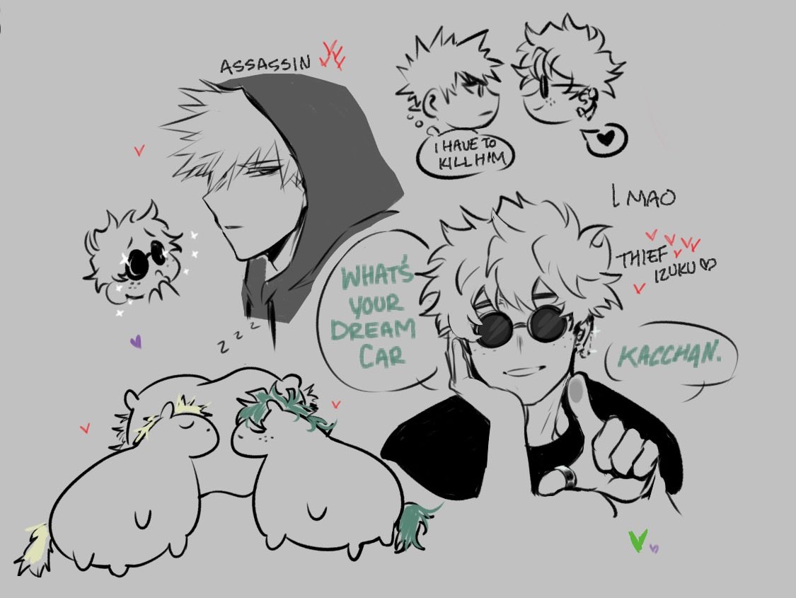 some doodles from a magma i joined yesterday 😂💓 #bkdk #bakudeku