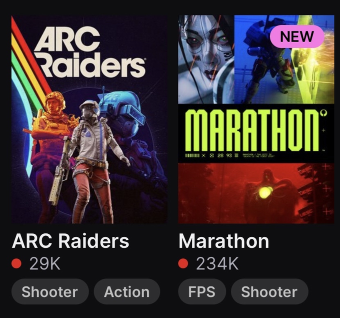 hypelab_gg's tweet photo. marathon is destroying arc raiders 🤣🤣 https://t.co/9MTndVfs5n