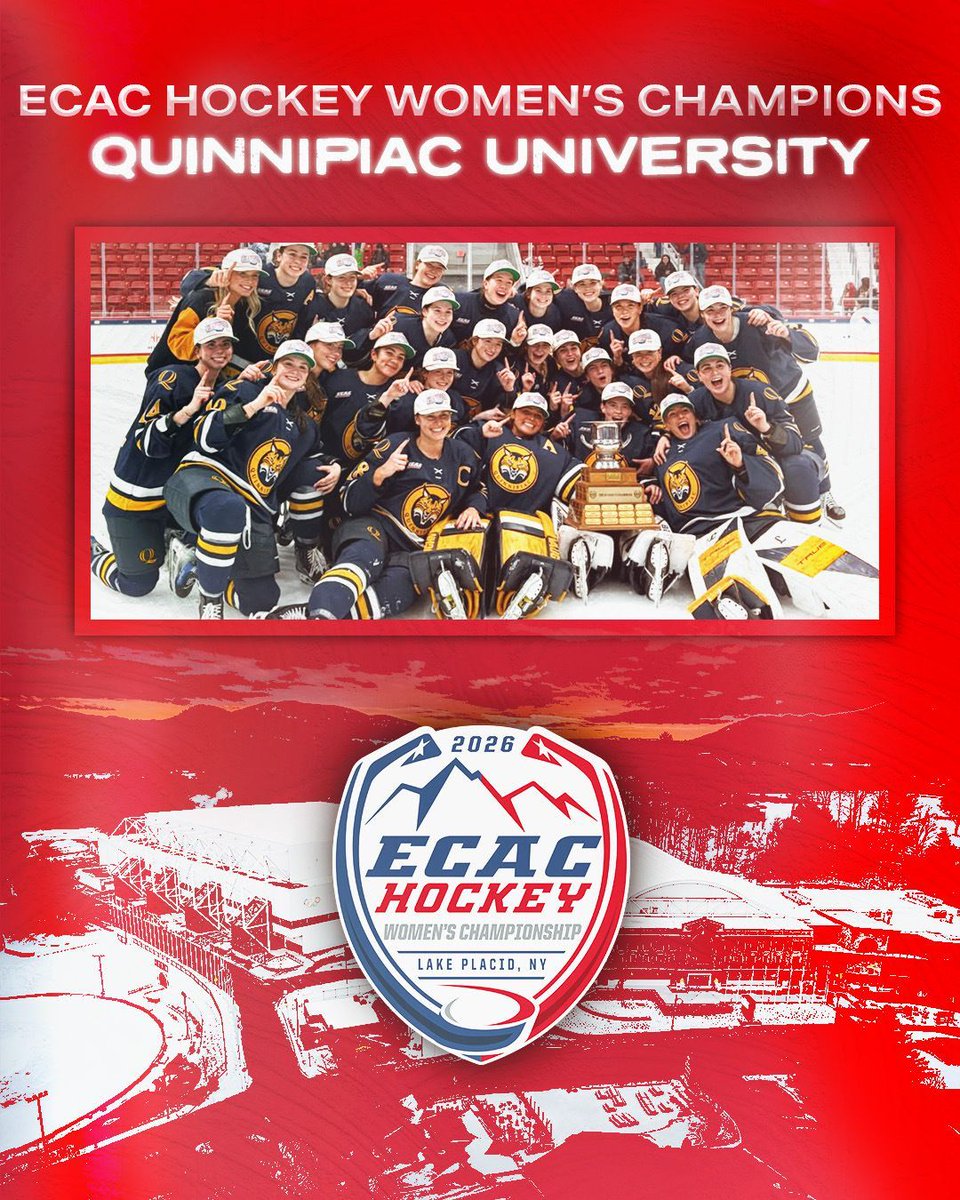Crowned in Lake Placid. 🏆

The <a href="/QU_WIH/">Quinnipiac Women's Ice Hockey</a> Bobcats are your 2025–26 Women’s ECAC Hockey Champions!! 🏆

#ECACHockey
