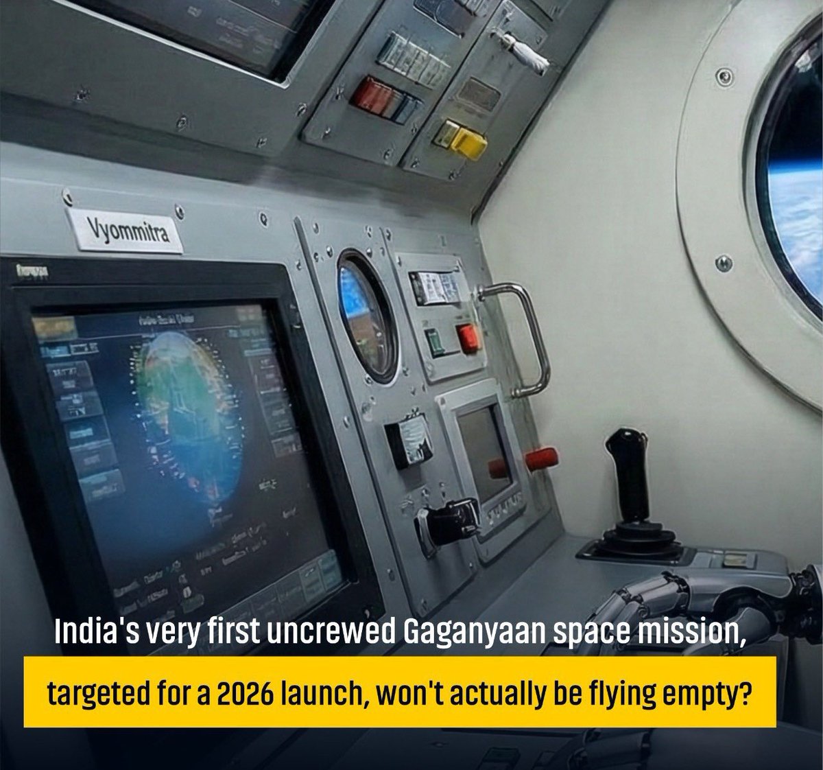 robotics4india's tweet photo. India’s first uncrewed Gaganyaan mission will carry Vyommitra, a half-humanoid robot designed to simulate astronaut conditions in space! 

#Gaganyaan #Vyommitra #ISRO #IndianSpaceMission
@PMOIndia @CMOGuj @GovernorofGuj @IndiaDST @DSTGujarat @InfoGujarat @drvrajesh https://t.co/RK6MmkpZBY