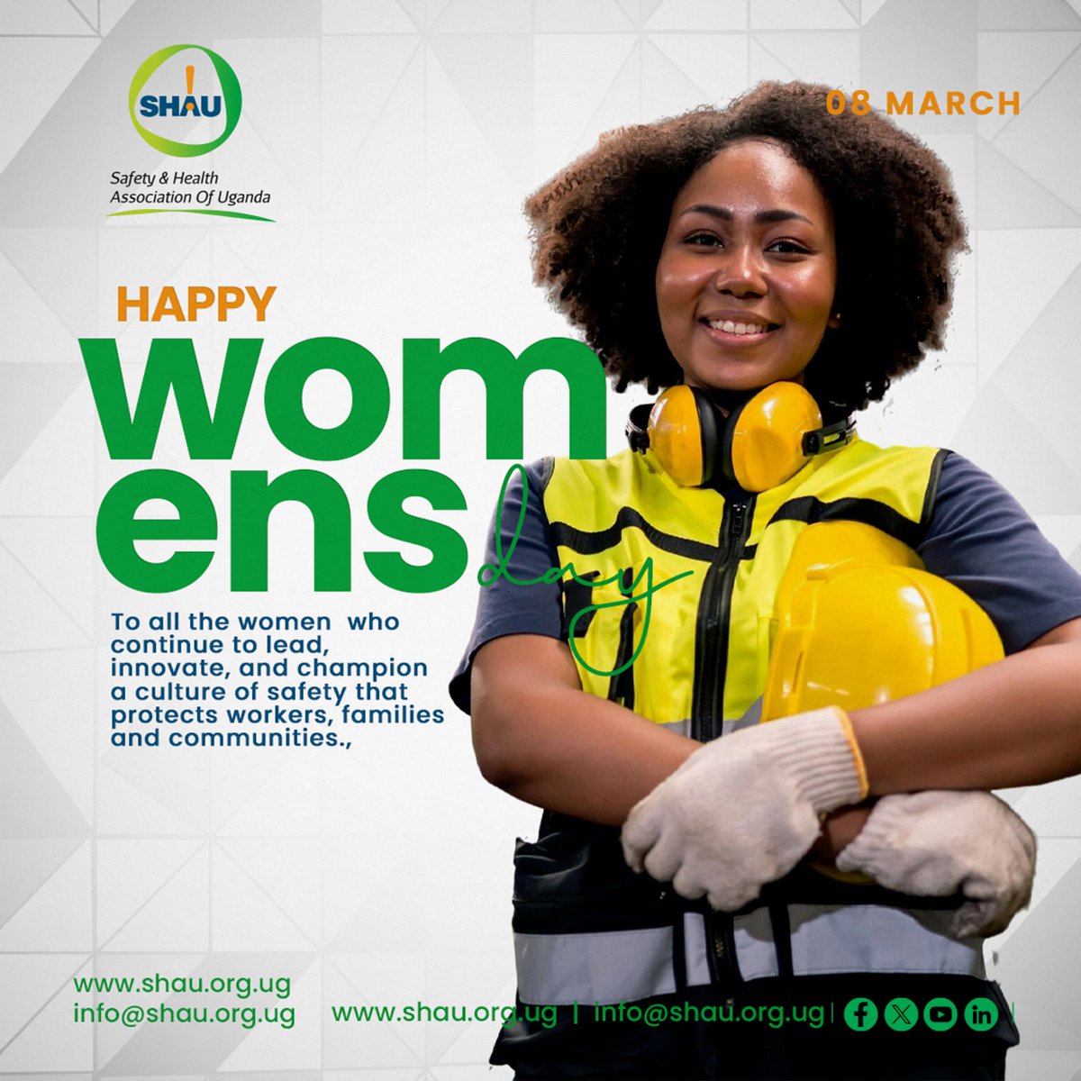 SHAUonline's tweet photo. On this Women's Day, we honor the women breaking barriers in safety and health . Your passion and expertise protects lives, inspires change, and ensures teams go home safely to their loved ones. 

Thank you for all you do, and we celebrate YOU! 
#WomensDay2026 #SafetyHeroes #SHAU https://t.co/8mqSvZMxQC