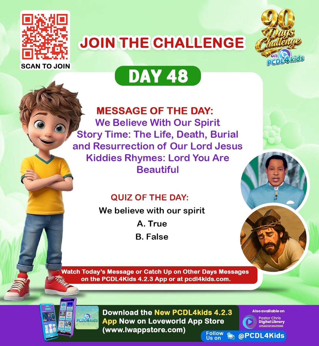 PCDL4Kids's tweet photo. 𝗗𝗔𝗬 𝟰𝟴 of 𝗧𝗵𝗲 𝟵𝟬 𝗗𝗮𝘆𝘀 𝗖𝗵𝗮𝗹𝗹𝗲𝗻𝗴𝗲 𝗼𝗻 #PCDL4Kids

Did you miss other messages? Don't Worry, you can catch up right now on PCDL4Kids 4.2.3 App or at https://t.co/Cb0S0RfBWH

📲 Download the app
📝 Sign up
🚀 Start the challenge today

Don’t miss a single day! https://t.co/zq9unEV5WR