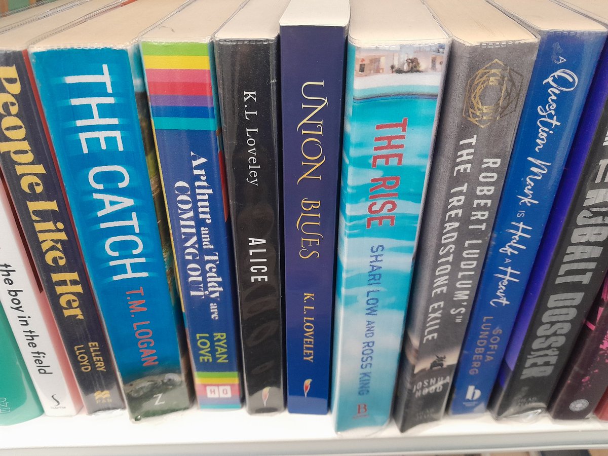 K_L_Loveley's tweet image. I still get a thrill when I see my books in the local library.  Alice and Union Blues side by side. #bookstore #Bookboost