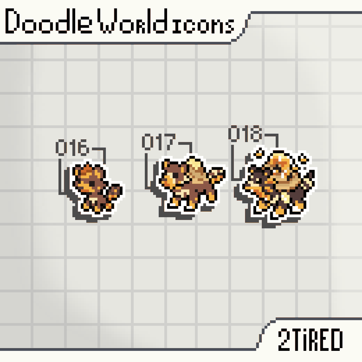 2tiredOut's tweet photo. 6th beginner doodle line: Bearby, Pancabear and Mielursa #DoodleWorld #doodleworldfanart #pixelart https://t.co/OVWbbiRCJO