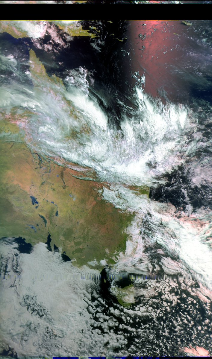 BenSKlerk1's tweet photo. #MeteorMN2_3 and #MN2_4 composites 8 March
#Satdump, #QFH, #Nooelec Noaa, #Airspy mini
#weather #LRPT #Satellite #Australia #NewZealand https://t.co/25cQ3rupf4