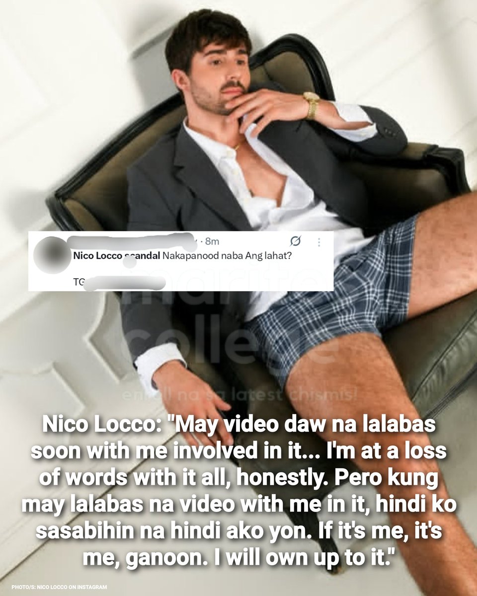 'HINDI KO SASABIHIN NA HINDI AKO 'YON'

Aktor na si Nico Locco, aakuin ang lalabas na private video kung siya man talaga ito.