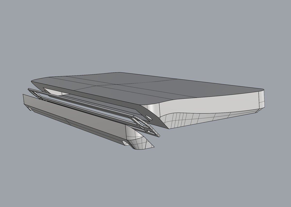 nrtkbb's tweet photo. 新しいパームレストが欲しくてモデリングしてた
TPS40用に作ったやつがとても良かったのだけど、軽かったので中にバランスウェイト仕込めて、ビルドプレート面が見えないところにくるように分割してた https://t.co/FISCtU904r