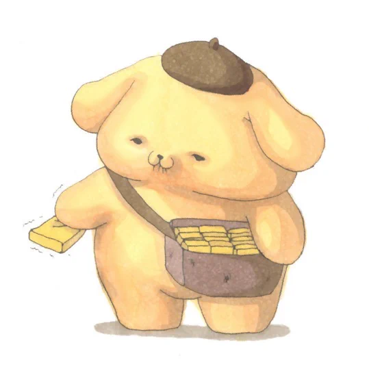 ティッシュ配りのアルバイトをしていた頃の ポムポムプリンちゃん #ポムポムプリン #イラスト