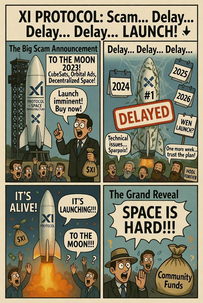 Get rid of the gamblers in crypto! Bring back innovation and the spirt that crypto started with. The possibilities are endless.  

$XI Protocol is still here. Still grinding. And, Yes! Space is hard! 

Artemis II
